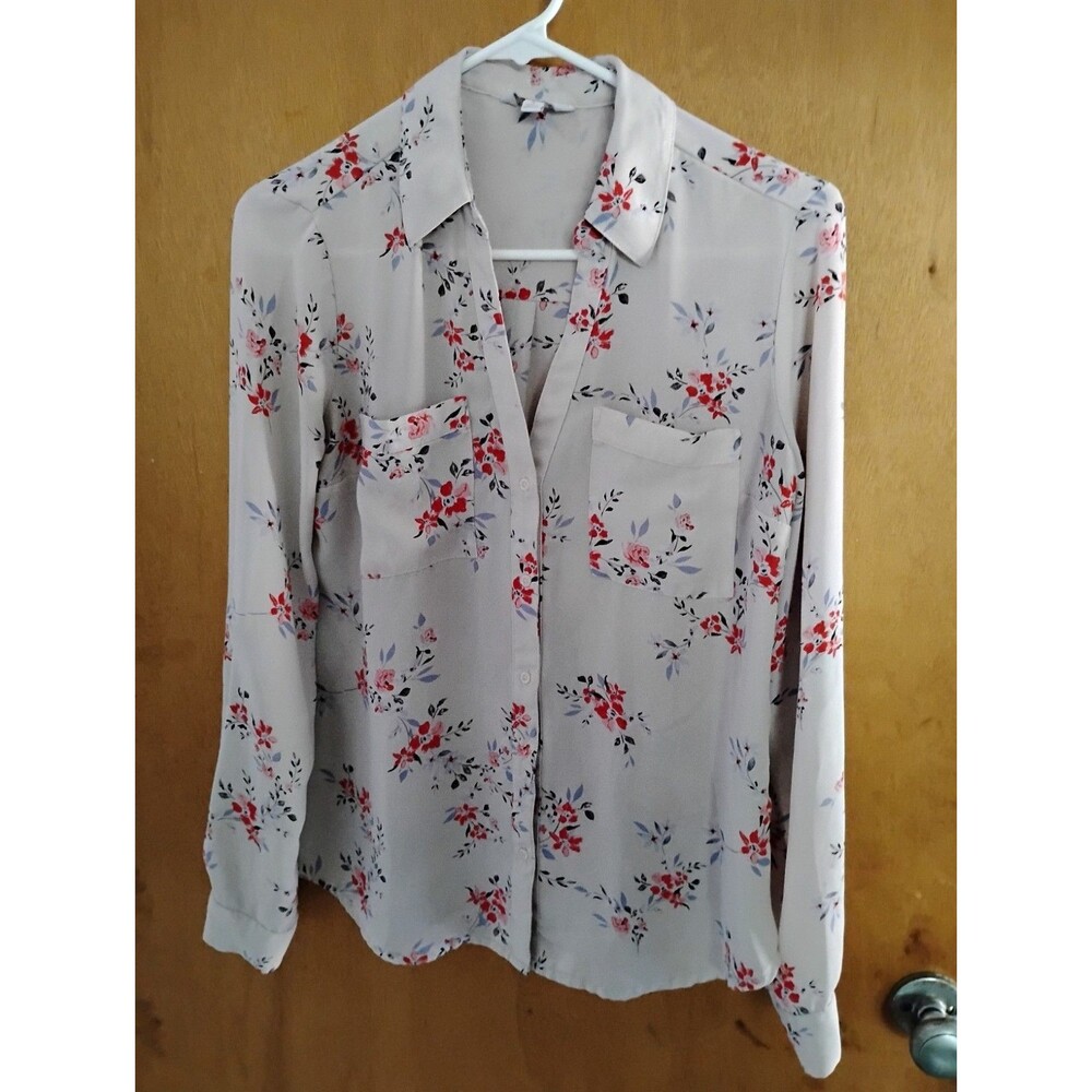 Candie's 3/4 Sleeve Ivory Floral Pattern Y2K Style Boho Chic Top Size Small